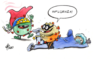 Karikatur Corona Influenza